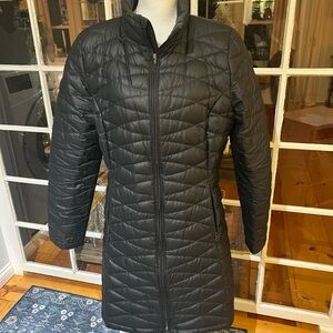 Patagonia knee length down jacket.